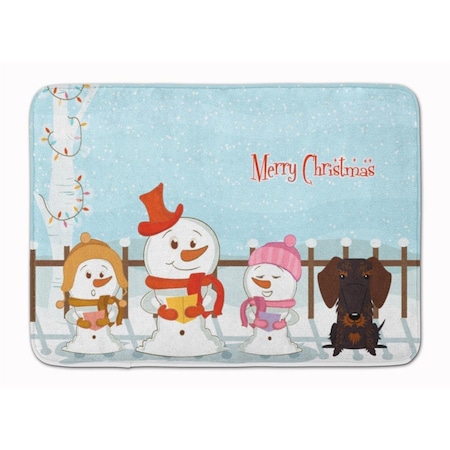 Carolines Treasures Christmas Wire Hair Dachshund Chocolate Machine Washable Memory Foam Mat BB2460RUG